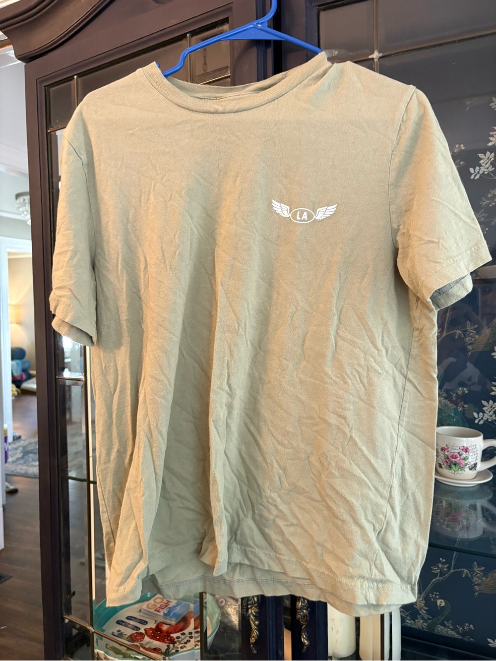 Wings Olive Green Men's Crew Neck T-Shirt